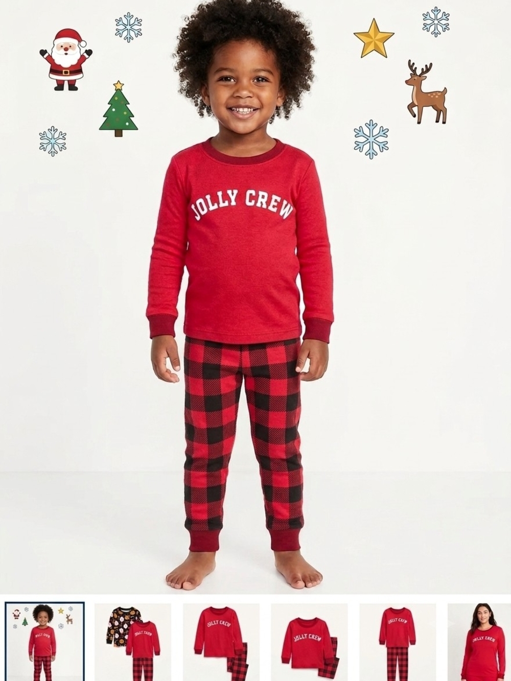 Old Navy Kids Red 'Jolly Crew' Pullover Sweatshirt